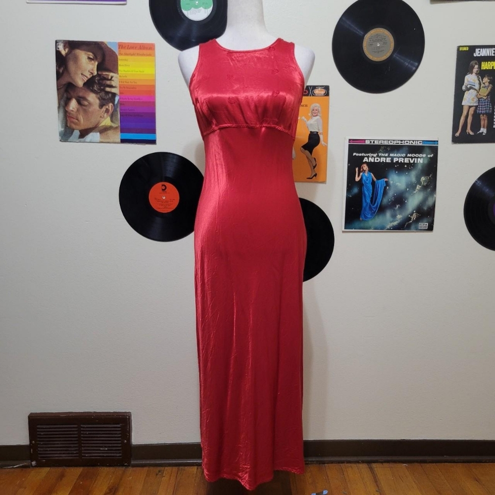 Maurices Jody Of California | 90s Vintage Red Satin Prom Dress